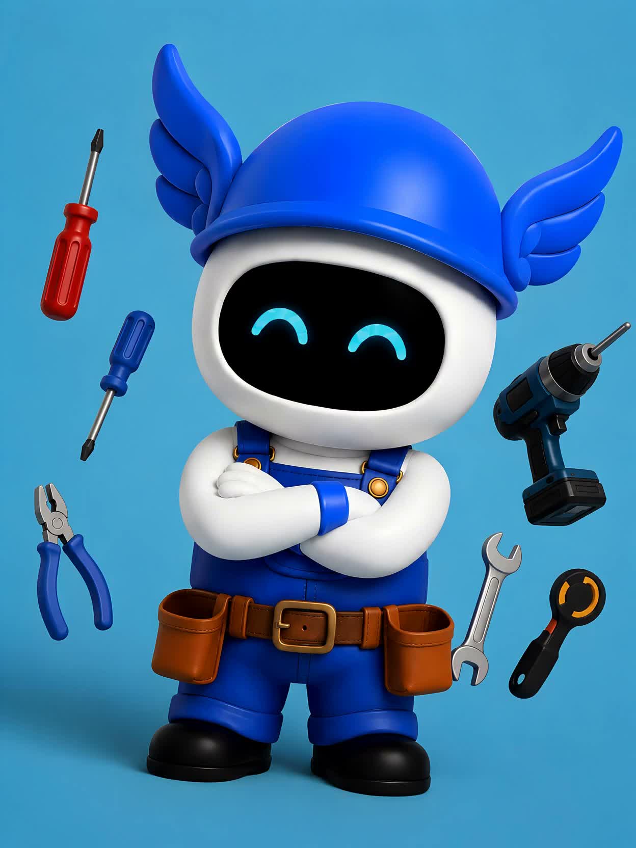 Robot DILO rodeado de herramientas profesionales